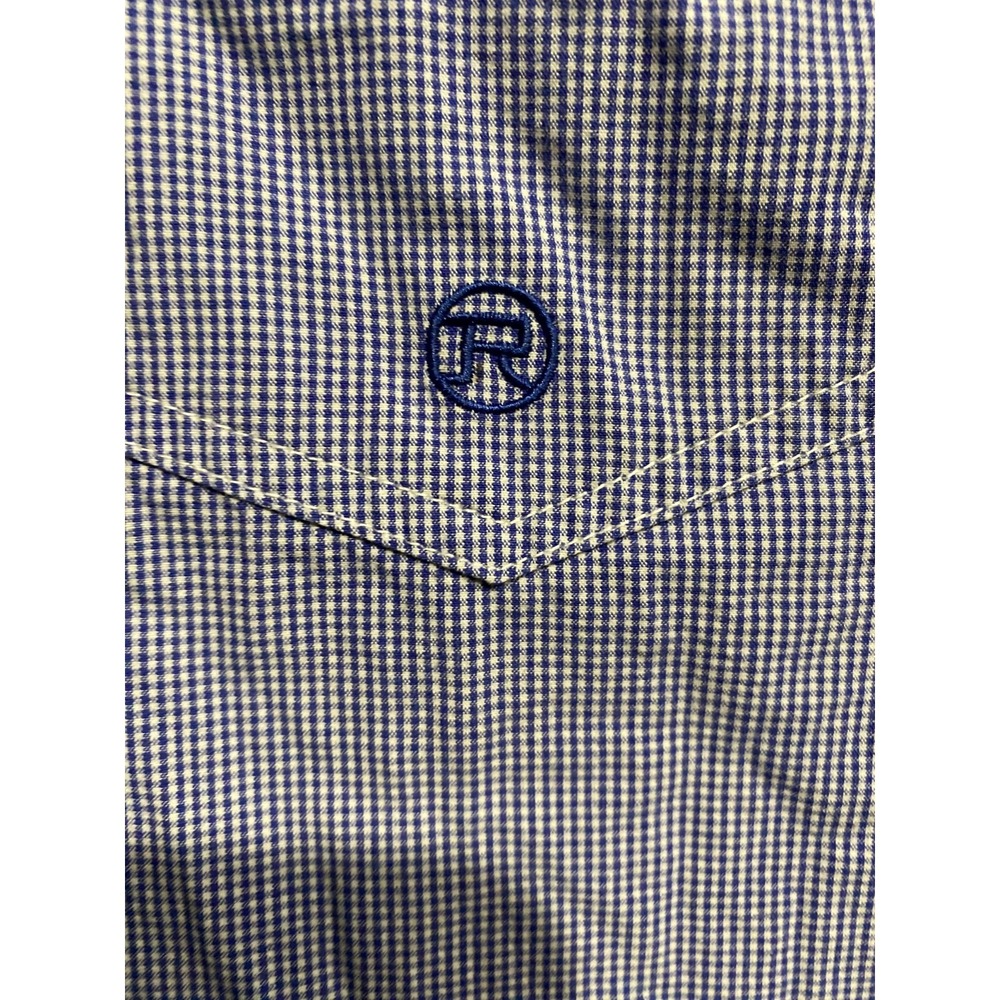 Roper Button Down Shirt Mens XL Small Blue & White Gingham Cowboy Western Casual - Picture 10 of 10